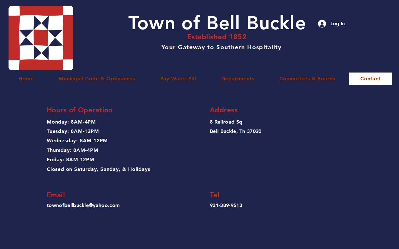Bedford County Bell Buckle town record contact source