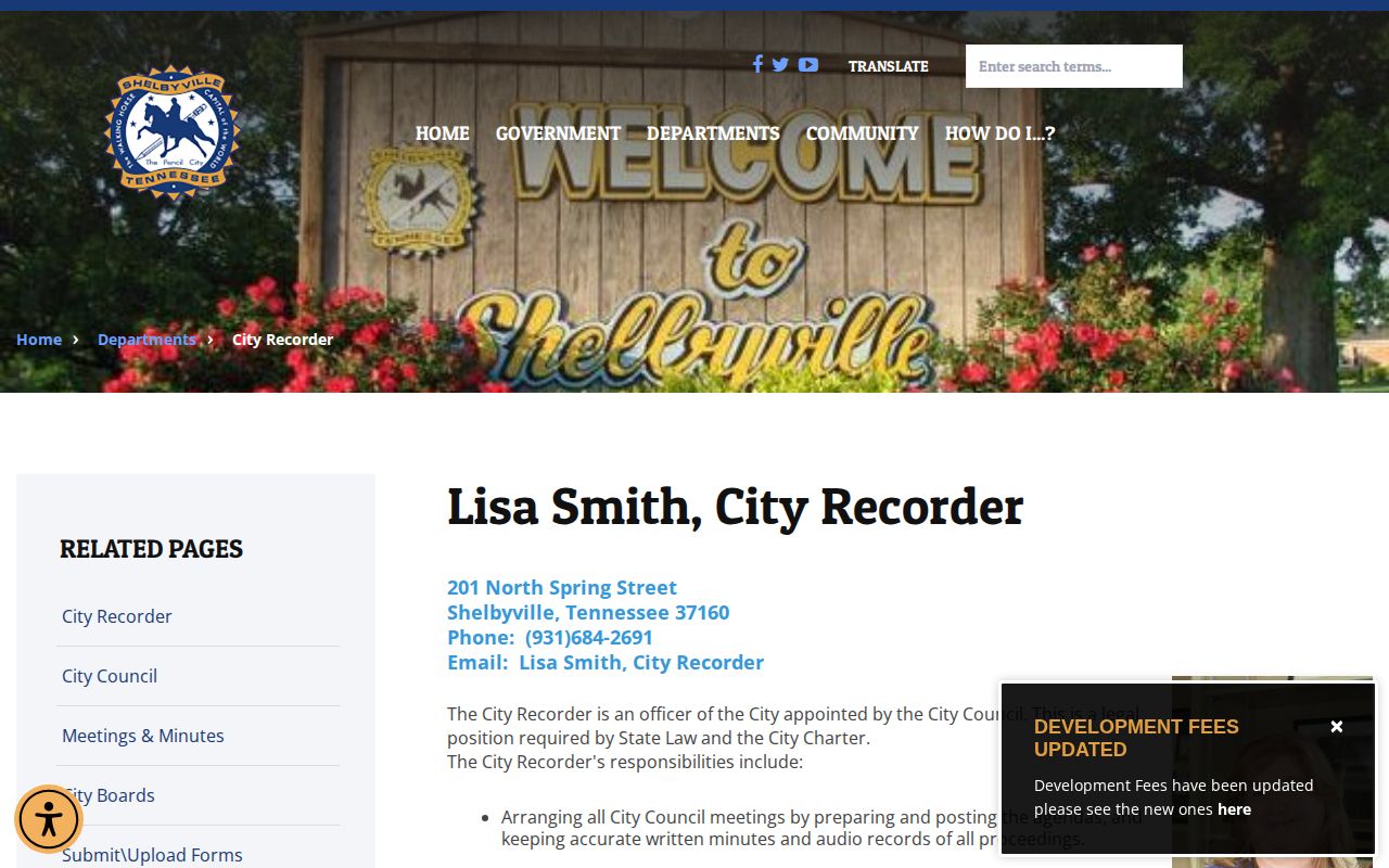 Bedford County Shelbyville public-records route